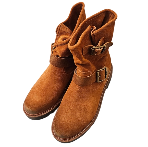 Sam Edelman Kinsley Brown Leather Suede Boho Booties NEW Womens - Picture 4 of 8